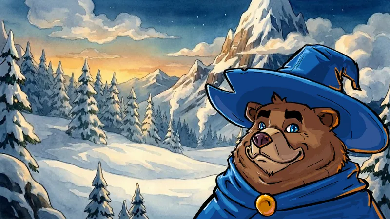 Boots on a winter mountain