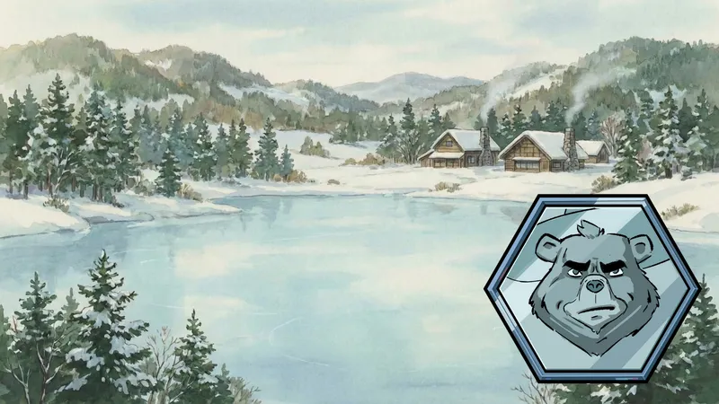Frozen lake and resolute achievement image